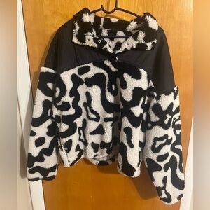 Grayson Threads Black/White Swirl Print Quarter Snap Pullover NO TAG XL/XXL